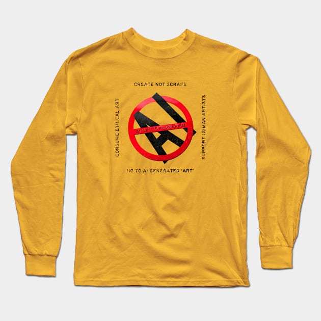 No Ai Art 2 Long Sleeve T-Shirt by deb draws